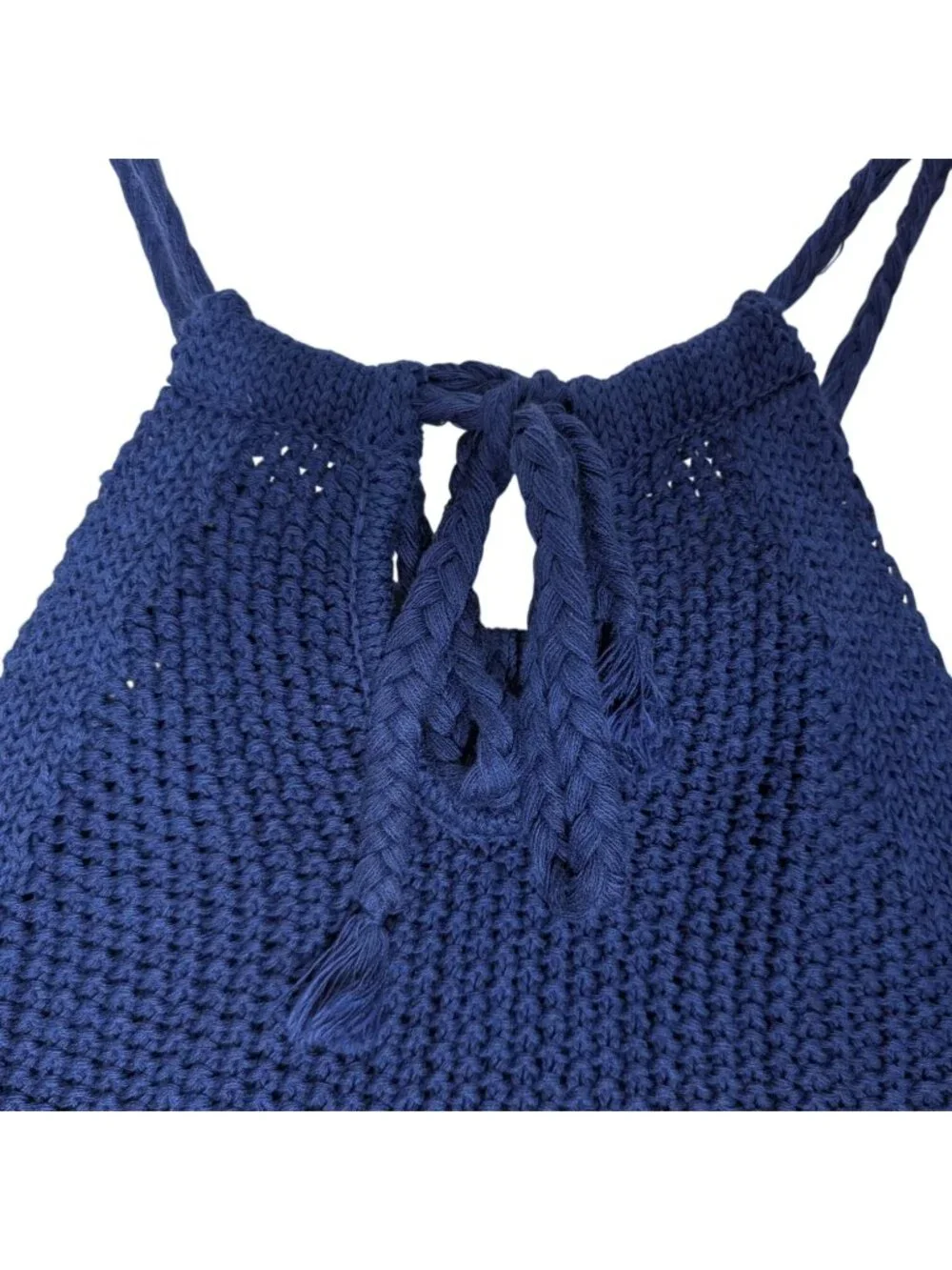 Tommy Bahama Paradise Sun Blue Halter Sweater Womens XXS Open Knit Lightweight - Picture 5 of 12